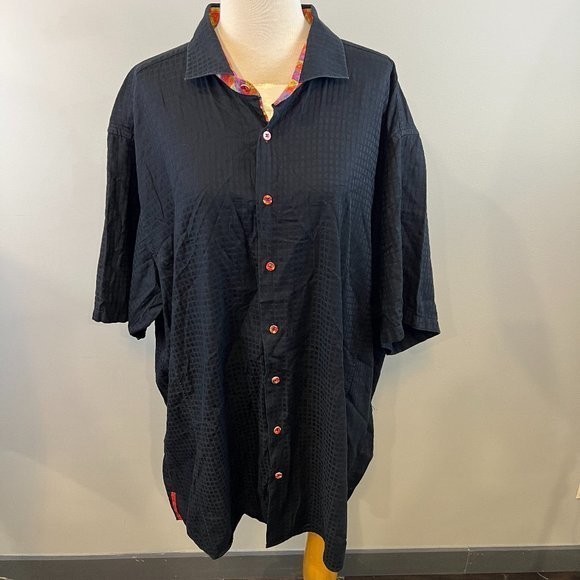 7 DOWNIE‎ ST. Black Waffle Short Sleeve Shirt (3X) - Picture 2 of 8